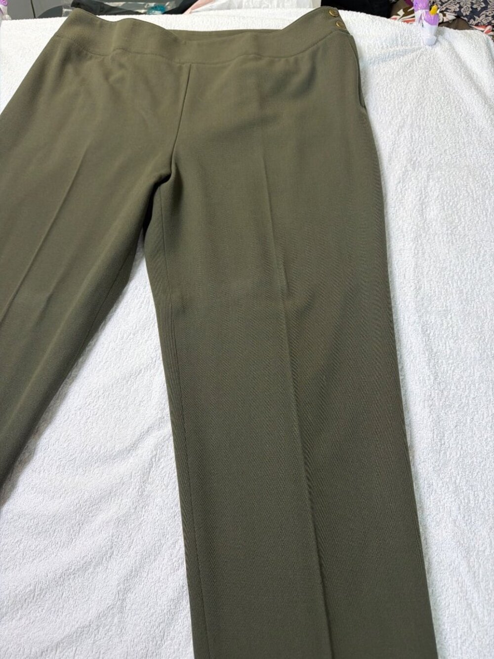 Lauren Ralph Lauren Womens Wool Blend Pants Size 16, Olive - Picture 4 of 10